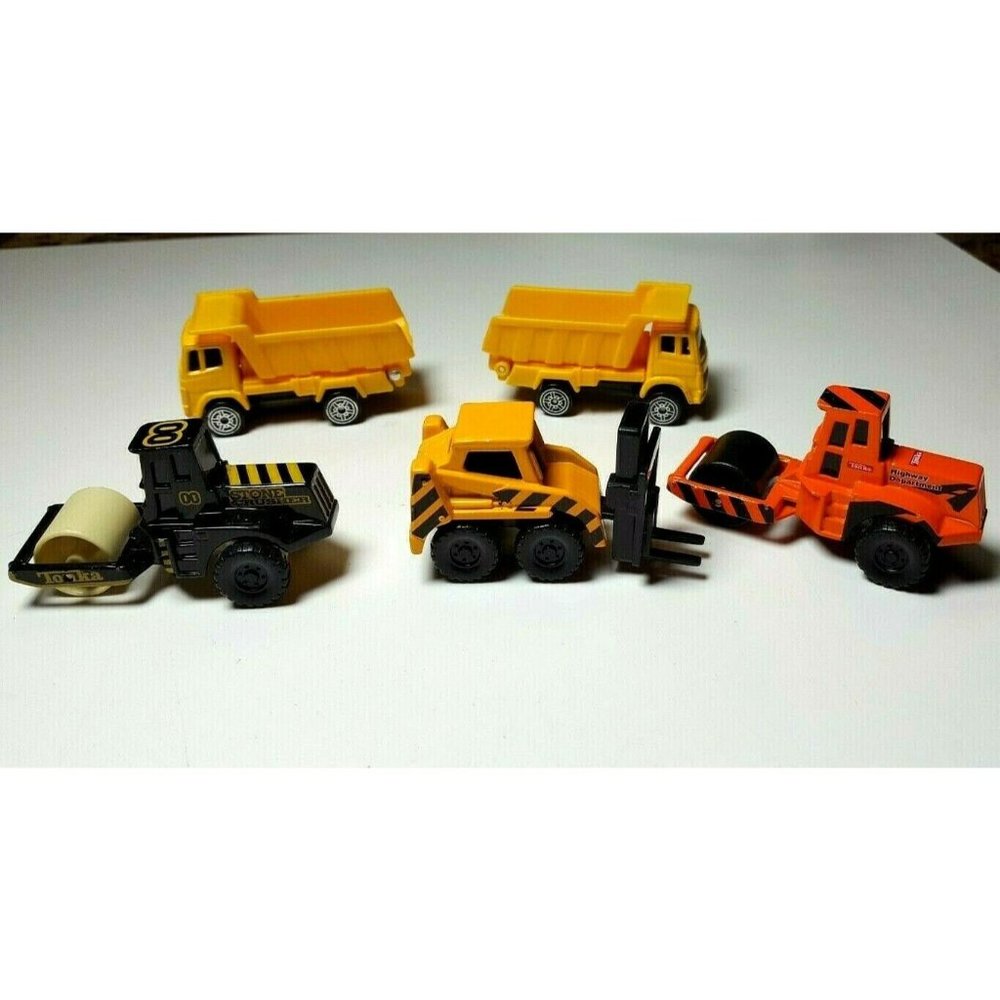 Maisto Construction LOt X5 TruCks Tonka CeMent tow Pavement Roller Dump 21cb21